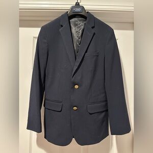 Chaps Young Men’s Navy Blazer with Gold buttons.